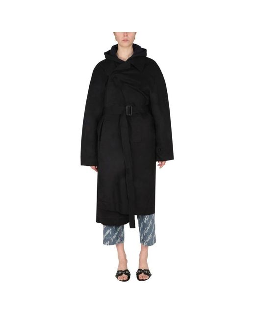 Balenciaga Black Belted Coats