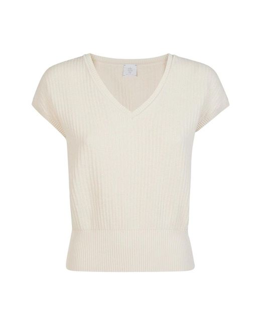 Eleventy White V-Neck Knitwear