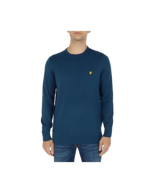 Lyle & Scott Blue Round-Neck Knitwear for men