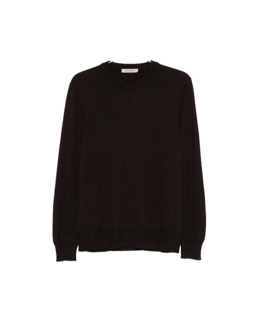 La Fileria Black Round-Neck Knitwear for men