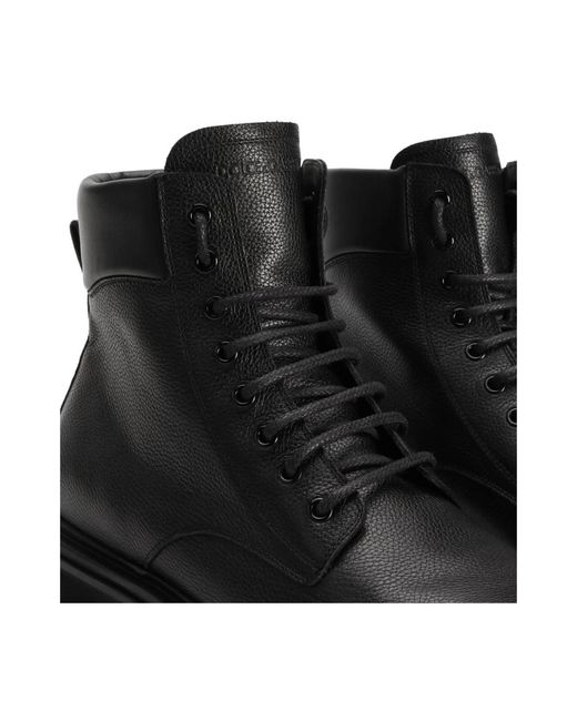 Dolce & Gabbana Black Lace-Up Boots for men