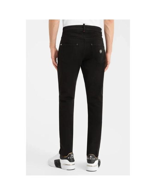 Philipp Plein Black Straight Jeans for men