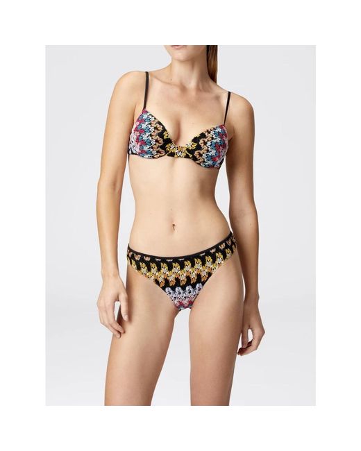 Missoni Badmode ,Veelkleurig ,Zig-Zag Balconette Bikini Multi Colour in het Brown