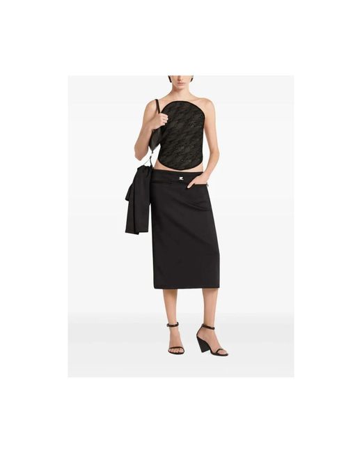 Courreges Black Midi Skirts