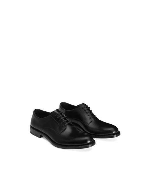 Dolce & Gabbana Schoenen ,Zwart ,Leer Brushed Calfskin Derby in het Black voor heren