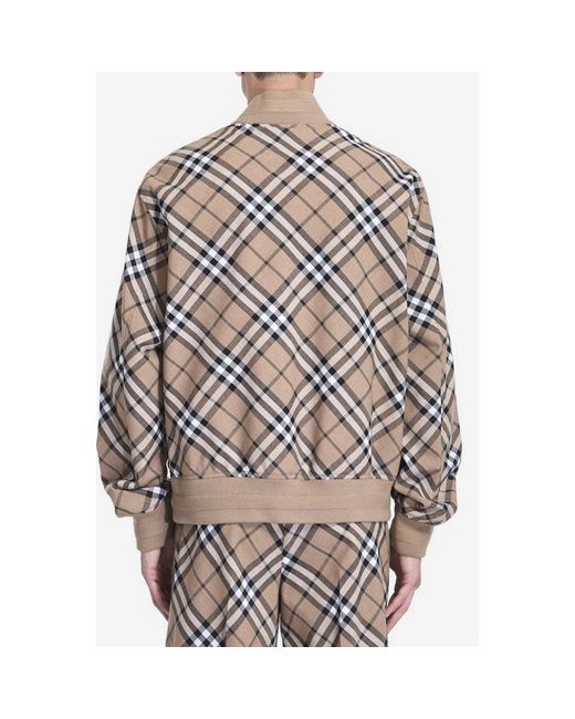 Burberry Jassen ,Wol Bomber Jacket in het Natural voor heren