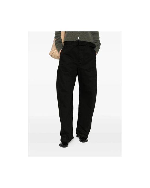 Lemaire Black Wide Trousers for men