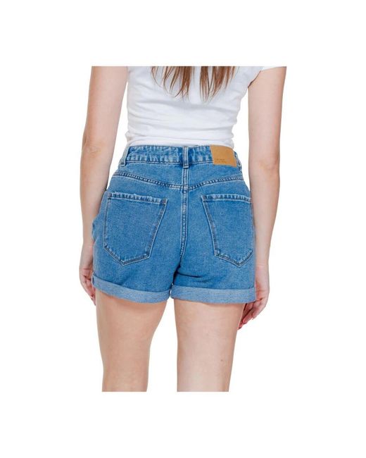 Vero Moda Blue Blaue einfache denim-shorts mit taschen