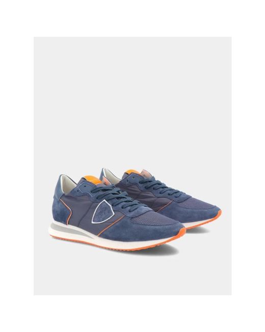 Philippe Model Tropez leder sneakers in Blue für Herren