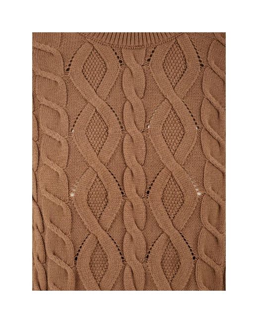 Akep Brown Round-Neck Knitwear