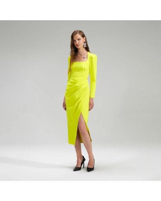 Self-Portrait Midi Dresses in het Yellow