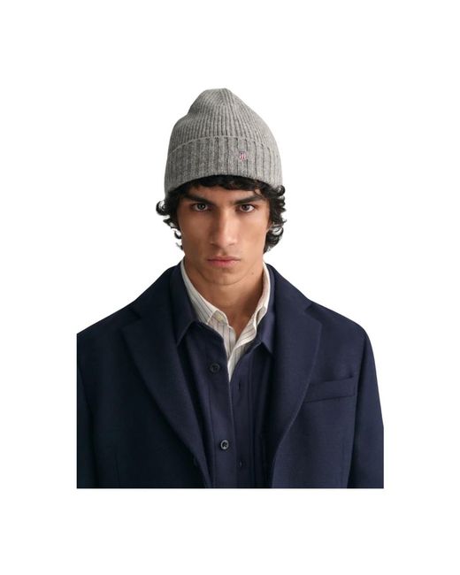 Gant Graue shield wool beanie in Blue für Herren