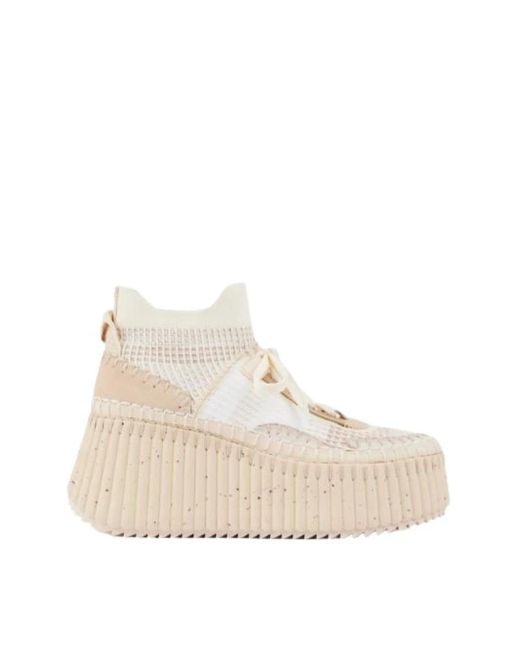 Chloé Natural Nama Wedge Sneaker
