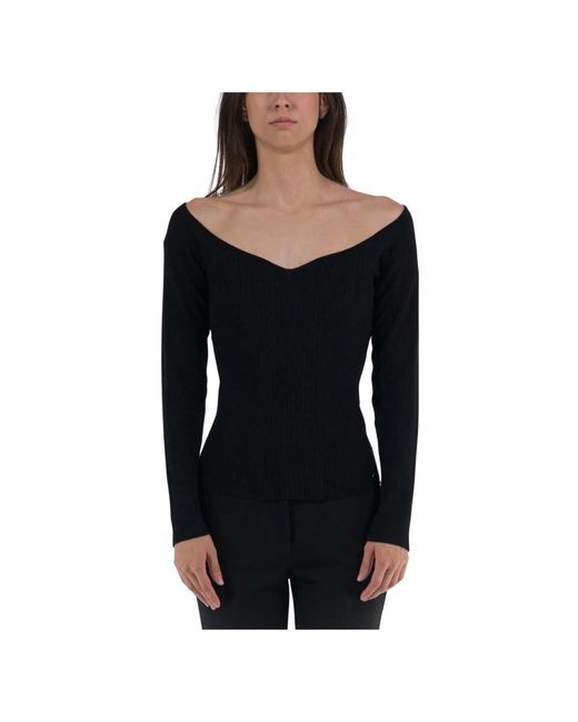 Guess Black V-Neck Knitwear