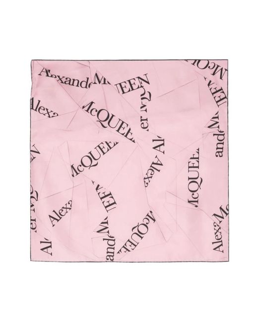 Alexander McQueen Pink Silky Scarves