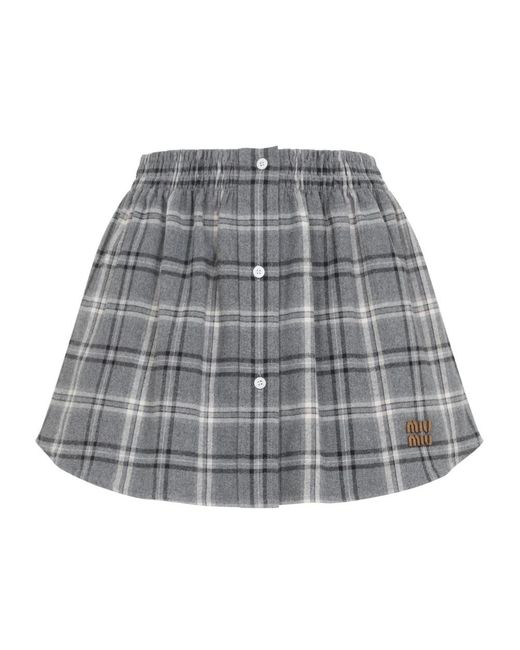 Miu Miu Gray Short Skirts