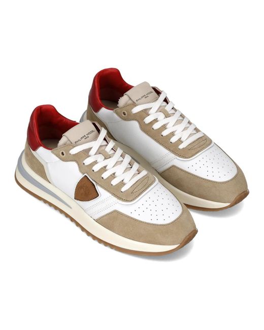 Philippe Model Schoenen ,Veelkleurig ,Katoen Tropez 2.1 Running in het White voor heren