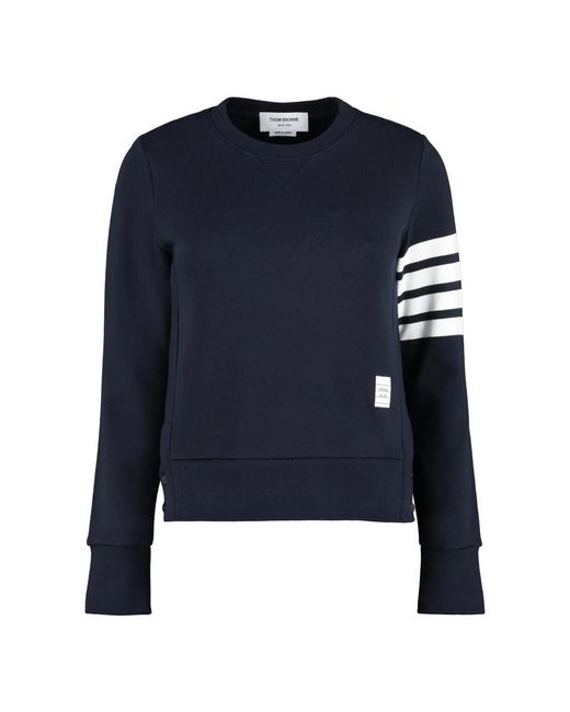 Thom Browne Hoodies & Sweatvesten ,Blauw ,Katoen 4-Bar Classic Pullover Sweatshirt in het Blue