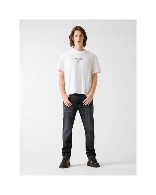 Guess Baker Logo Tee in het Gray voor heren