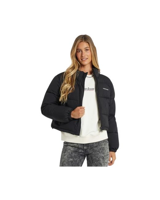 Guess Crop Puffer Jacket in het Black