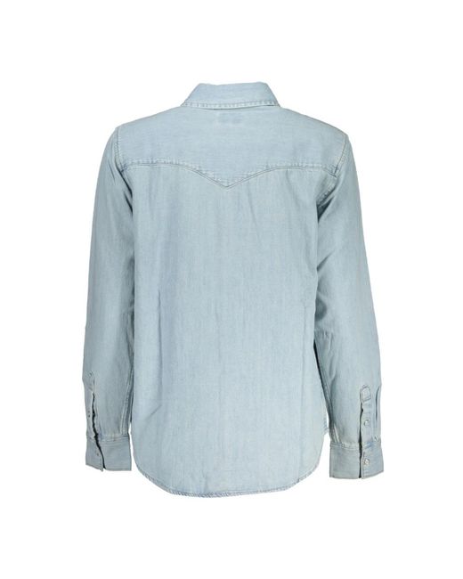 Levi's Overhemden ,Blauw ,Denim Langemouw Blouse Vrouw Blauw in het Blue