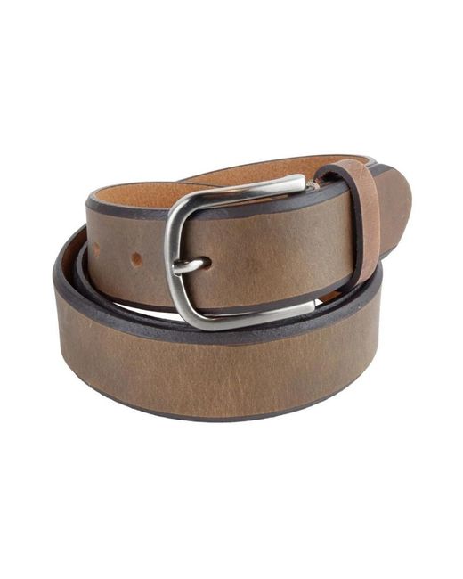 La Martina Elegante Donkerbruine Leren Riem in het Metallic