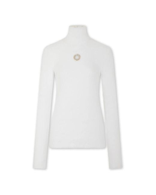 Rabanne Truien & Vesten ,Wit ,Witte Turtle-Neck Gebreide Top in het White