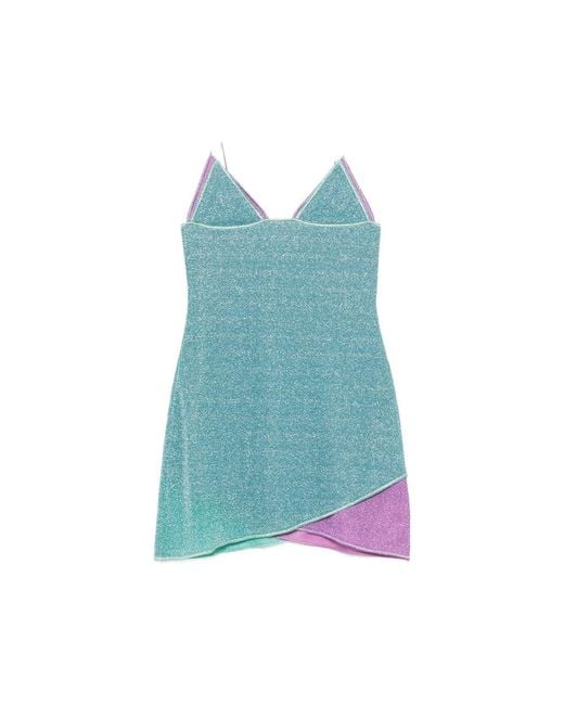 Oseree Lddf268 Lurex Selil Jurk in het Blue