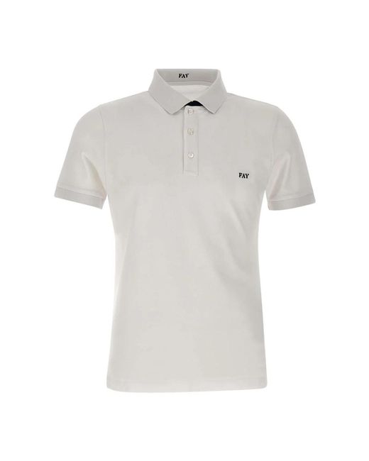 Fay White Polo Shirts for men