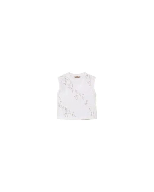 Twinset White Sleeveless Tops