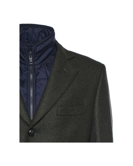 Fay Black Single-Breasted Coats for men