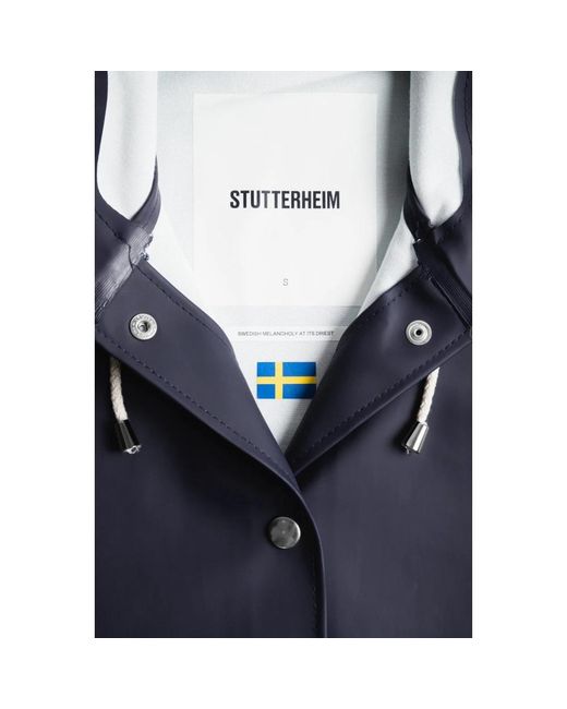 Stutterheim Blue Stilvoller Regenmantel Für Frauen
