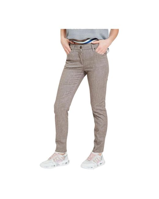 Via Masini 80 Gray Slim-Fit Trousers