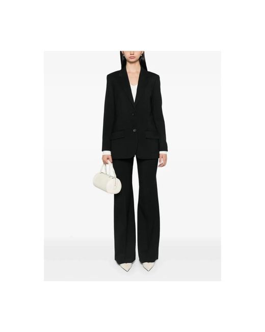 Joseph Broeken ,Zwart ,Wol Zwarte Wollen Flared Broek in het Black