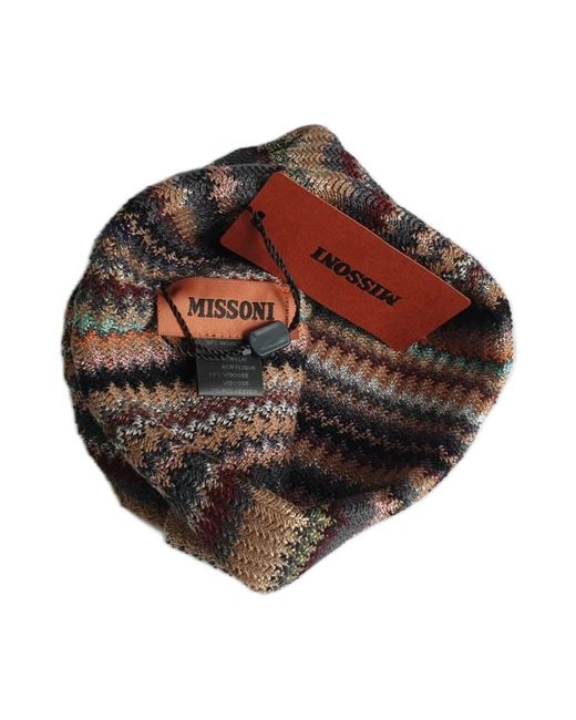 Missoni Accessoires ,Veelkleurig ,Wol Kleurrijke Geometrische Wintermuts in het Multicolor