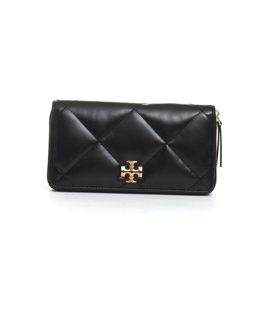 Tory Burch Accessoires ,Zwart ,Leer Zip Continental Wallet in het Black