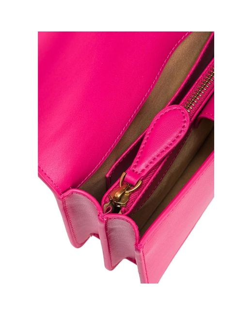 Pinko Pink Studded leather mini love tasche o