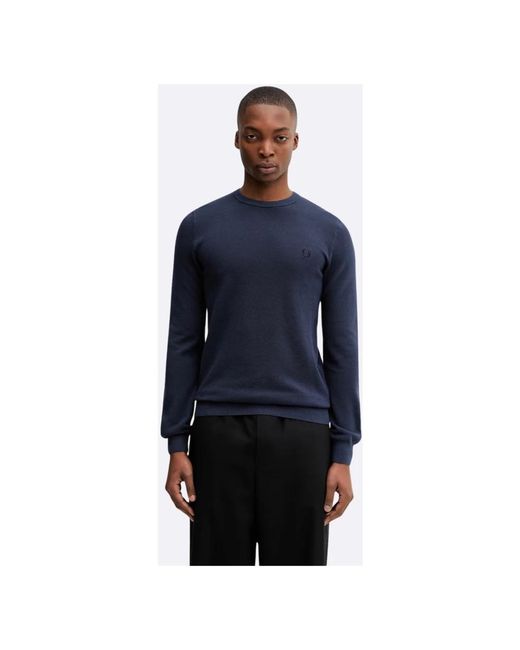 Fred Perry Blue Round-Neck Knitwear for men