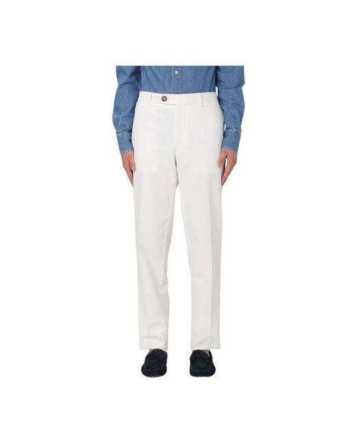 Brunello Cucinelli Weiße Elegante Herrenhose in Blue für Herren