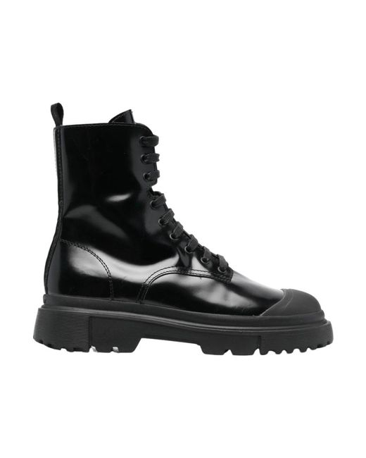 Hogan Black Lace-Up Boots for men