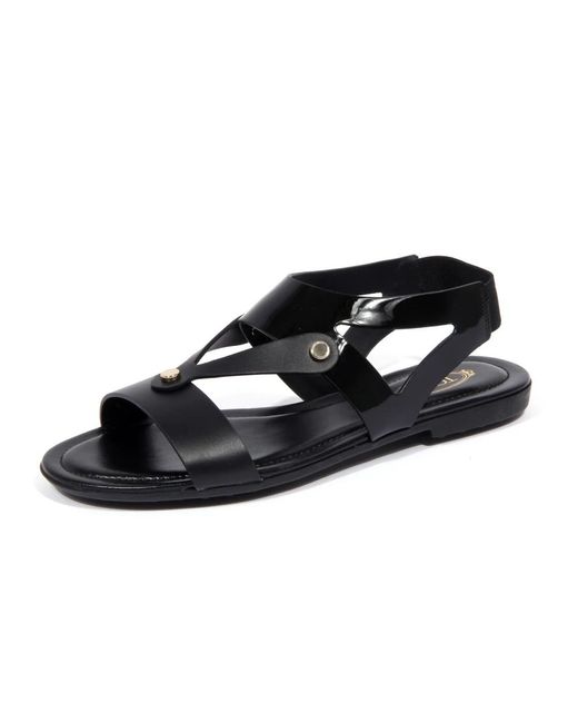 Tod's Schoenen ,Zwart ,Leren Patent Schoen Sandaal Model in het Black
