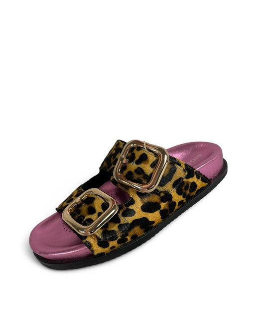 Gioseppo Schoenen ,Veelkleurig ,Leer Sandalen Met Dierenprint En Verstelbare Bandjes in het Brown