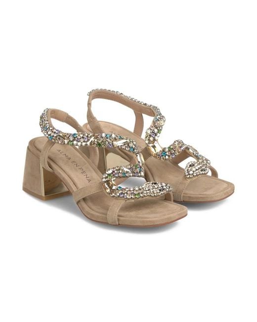 Alma En Pena. Metallic High Heel Sandals