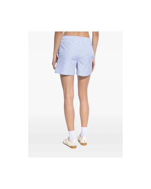 The Attico Gestreepte Katoenen Short in het Blue