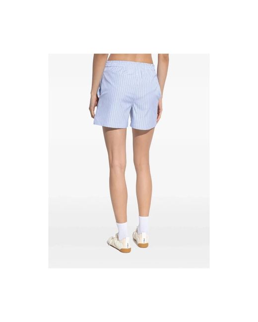 The Attico Gestreepte Katoenen Short in het Blue