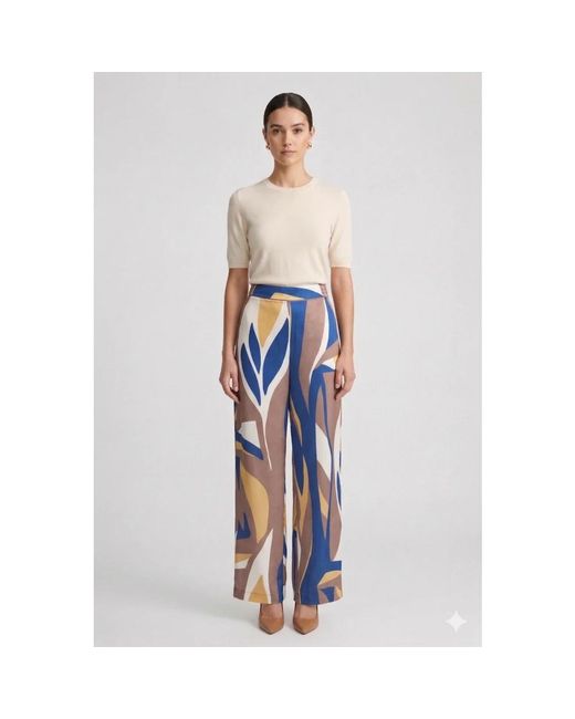 Nenette Blue Straight Trousers