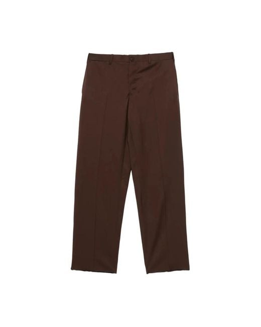 Giuliva Heritage Brown Straight Trousers for men