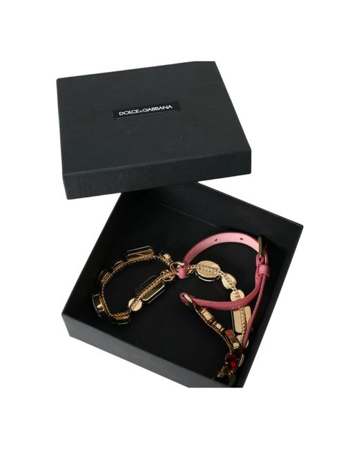 Dolce & Gabbana Red Kristallkette leder taillengürtel