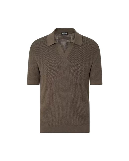 Zegna Brown Polo Shirts for men