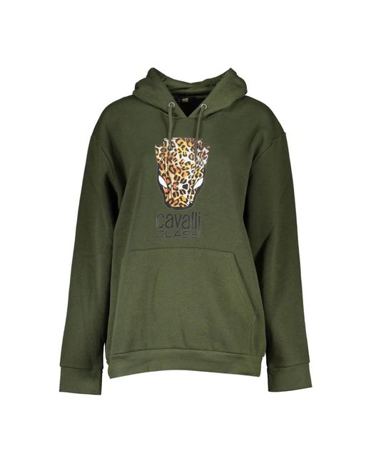 Roberto Cavalli Green Polyester Sweatshirt